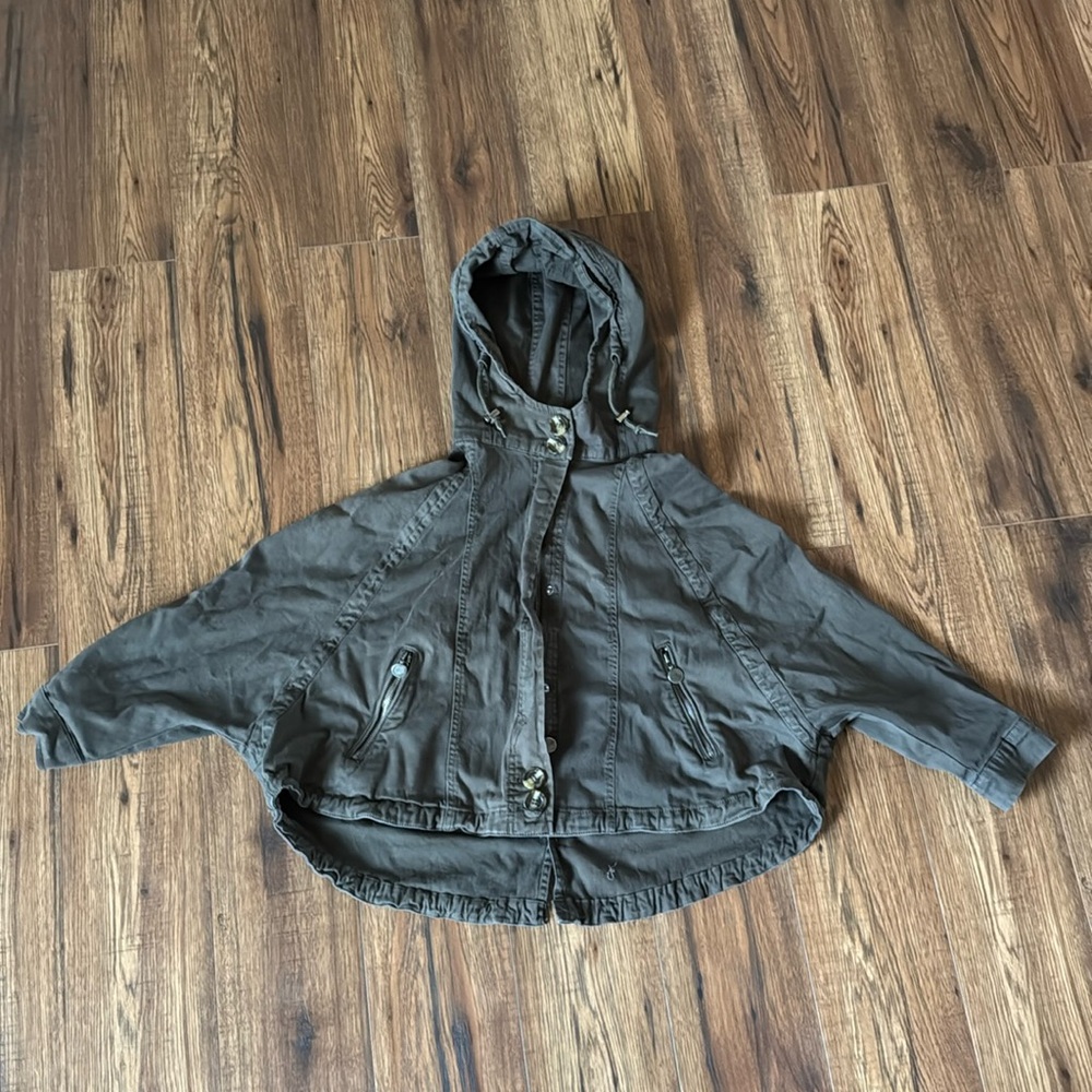 Medium Willi Smith  green dolman sleeve rain jacket
